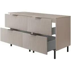 3XE Living Badezimmerschrank Kaschmir Schwarz mit 4 Schubladen - Moderner Badezimmerschrank mit eleganter Arbeitsplatte für Waschbeckenmontage. Hochwertige Verarbeitung und 4 praktische Schubladen bieten optimalen Stauraum.