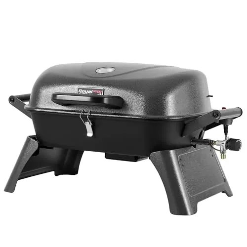 Royal Gourmet Tischgasgrill 3,5 kW – Tragbarer Grill für Garten & Camping - Leichter und kompakter Grill mit 3,5 kW Brenner für schnelle Hitze. Ideal für Outdoor-Aktivitäten dank klappbarer Beine und Traggriffen. Einfach zu reinigen mit abnehmbaren Fettbecher.