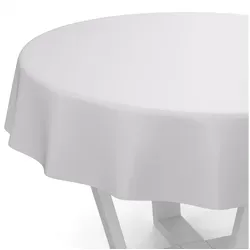 ANRO Tischdecke abwaschbar Wachstuch-Tischdecke Gartentischdecke (Einzelstück 1-tlg), wasserabweisend Einfarbig Hellgrau Breite 140cm grau Rund | Ø 120 cm x 120 cm x 120 cm x 0.2 mm