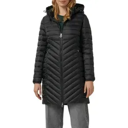 S.OLIVER Steppmantel Damen Gr. 40 schwarz - Funktionsjacke im Slim Fit mit abnehmbarer Kapuze, ideal für kühle Tage. Der leichte Steppmantel bietet optimalen Komfort und Stil für Stadtbummel oder Elternabende.