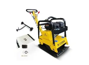 BAMATO Rüttelplatte R-135RV - Benzin, 25kN Verdichtungsdruck, wendig und leistungsstark - Baumaschinen für Pflaster- & Ausbesserungsarbeiten. Robuste 125kg Rüttelplatte mit 25 m/min Vorschubgeschwindigkeit, ideal für kräfteschonendes Arbeiten in Garten- und Landschaftsbau.
