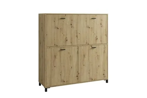 byLIVING Sekretär Montana - Artisan Eiche mit 2 Türen - Moderner Büroschrank in Artisan Eiche, FSC-zertifiziert, mit 2 Türen und verstellbaren Fachböden für flexiblen Stauraum. Ideal für ein stilvolles und nachhaltiges Arbeitsambiente.