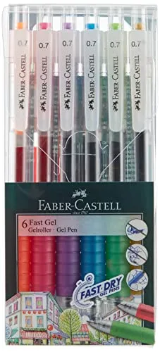Faber-Castell Bolígrafo de gel Fast Gel 0.7 cartera de 6