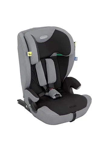 Graco Kindersitz Energi i-Size Meteor - Kindersitz für Kinder von 15 Monaten bis 12 Jahren, mit Safety SurroundTM Seitenaufprallschutz und einfacher Verstellung der Kopfstütze in 15 Positionen für optimalen Komfort.