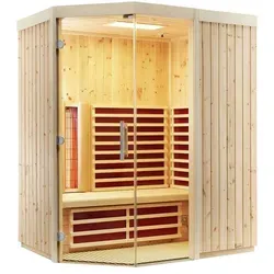 Infraworld Infrarotkabine TrioSol Unica 1-154 x 128 x 203 cm (Gr. 1)-Alpen-Zirbe inkl. 5-teiligem gratis Zubehörset