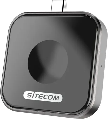 SITECOM USB-C Wireless Charging Adapter für Apple Watch - 2W, Schwarz/Grau - Netzteile & Ladegeräte - Kabelloses Laden für Apple Watch Series 1-4 mit sicherer Magnetpositionierung und hochwertigem Aluminium-Gehäuse.