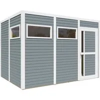 KONIFERA Gartenhaus Cubus 3, BxT: 337x240 cm - Gartenhäuser mit modernem Design und flexiblem Aufbau, inklusive hochwertigem Fußboden und feuchtebeständigen Bodenelementen für optimale Langlebigkeit.