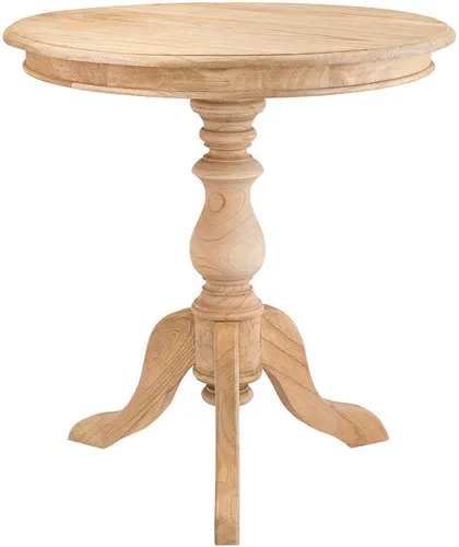 CLP Beistelltisch Wiva, runder Holztisch 70cm - Beistelltisch aus nachhaltigem Mindiholz, ideal für Wohnzimmer und Esszimmer. Mit großzügiger Tischplatte und stabiler Konstruktion, perfekt für Deko und Getränke.