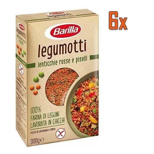 6x Barilla Legumotti Lenticchie Rosse e piselli Linsen und Erbsen 300g
