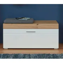 Sitzbank INOSIGN "Avena" in Weiß, B:91cm - Drohnenzubehör: Stilvolle Garderobenbank mit glänzender Oberflächenoptik, großzügigem Stauraum und modernem Design – ideal für jedes Zuhause.