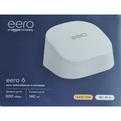 Amazon eero 6 Dualband Wi-Fi WLAN-Mesh Signalverstärker zur Erweiterung des vorhandenen eero-Netzwerks, 500 Mbit/s, bis zu 140 m2, weiß - Weiß