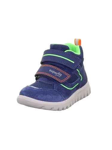 Superfit SPORT7 Mini Sneaker blau/hellgrün (8030) 23 - Kinder Stiefel mit wasserdichter GORE-TEX Membrane, ideal für Abenteuer im Freien. Atmungsaktiv, mit warmem Fleecefutter und flexibler PU-Sohle für optimalen Komfort und Halt.
