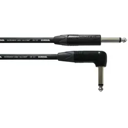 Cordial CPI 9 PR Gitarrenkabel 9 m Schwarz - Instrumentenkabel mit 9 m Länge, ausgestattet mit hochwertigen NEUTRIK Steckern für optimale Klangübertragung und Langlebigkeit.