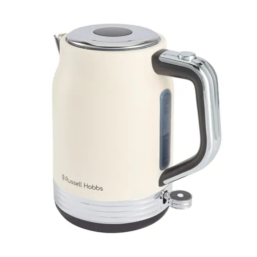 Russell Hobbs Wasserkocher Hanley Retro Jasmine 1,7L - Wasserkocher im Vintage Design mit 2400W, Perfect Pour Ausgusstülle und 360° Sockel. Energieeffizient: Koche nur die benötigte Wassermenge und spare bis zu 66 % Energie.
