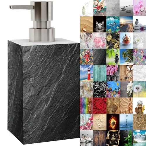 Seifenspender | viele schöne Seifenspender zur Auswahl | modernes, stylisches Design | Blickfang für jedes Badezimmer (Granit)