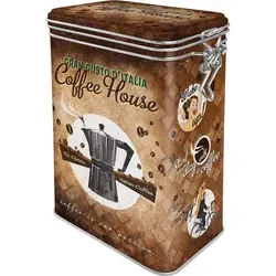 Nostalgic-Art Kaffeedose Coffee House - Frischhaltedosen, luftdicht mit Aromadeckel, bewahrt die Frische von 700g gemahlenem Kaffee im stilvollen Retro-Design.