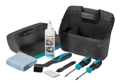GARDENA 04067-20 Wartungs- und Reinigungs-Set - Gartenpflege leicht gemacht: Das Set enthält alles für die optimale Wartung Ihres GARDENA Mähroboters, inklusive Schleifpad, Bürsten und Pflegespray.