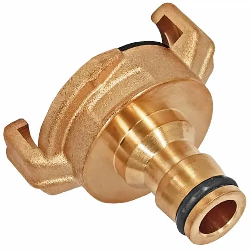 MegaHaustechnik Schnellkupplung Adapter aus Messing für GEKA - Praktisches Übergangsstück aus hochwertigem Messing, ideal für den Anschluss an Gardena Schlauchsysteme. Robuste Klauenkupplung für eine zuverlässige Verbindung im Gartenbereich. Perfekt für den Einsatz mit Trinkwasser geeignet!  