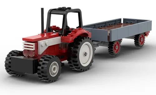 Kiddicraft KC1110 Großer Schlepper Anhänger 211 Teile 2 Figuren Bauernhof