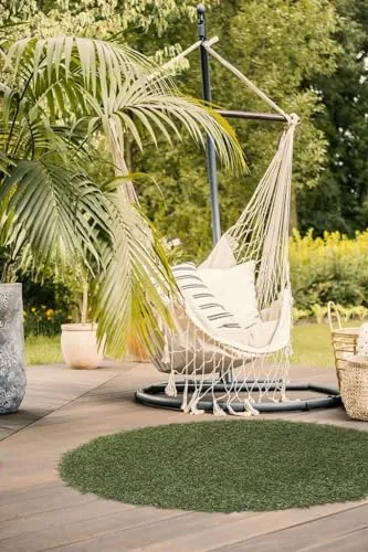 andiamo Kunstrasen Sansibar rund grün Ø 133 cm - Kunstrasen für Outdoor, witterungsbeständig mit realistischer Optik und minimalem Pflegeaufwand – ideal für Garten, Balkon oder Terrasse.