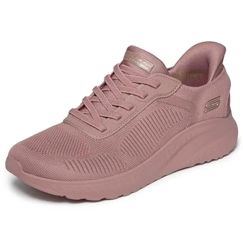 SKECHERS "BOBS SQUAD CHAOS-CURRENT MUSE" Slip-On Sneaker - Sportlicher Slip-On Sneaker für Damen in rosa, atmungsaktiv und für Maschinenwäsche geeignet. Genießen Sie den Komfort von Skechers Memory Foam und elastischen Schnürsenkeln.