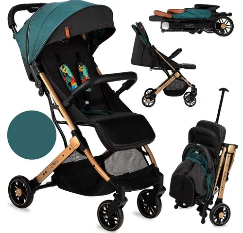 MoMi ESTELLE Poussette Pliante - Leichtgewichtiger Kinderwagen für Kinder ab 6 Monaten, bietet einen praktischen Einkaufskorb und einen 5-Punkt-Sicherheitsgurt für maximale Sicherheit.
