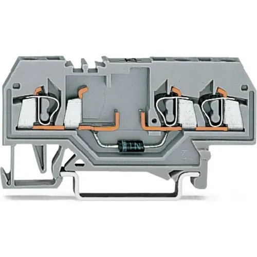 WAGO 280-673/281-410 Diodenklemme 5 mm - Reihenklemmen mit integrierter Diode 1N4007, ideal für effiziente und sichere Verdrahtung in Elektroinstallationen.