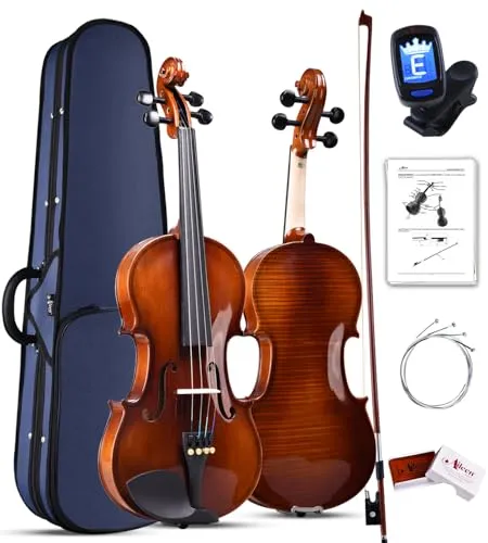 Aileen Violin 4/4 Erwachsene, Geige Anfänger Glänzendes antikes Erscheinungsbild
