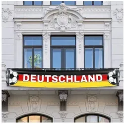 Taffstyle Flagge XXL Straßenbanner Deutsche Fahne Flagge Deutschland 360cm x 60cm, EM WM Fanartikel Deutschlandfahne Fussball Basketball Handball rot
