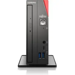 Fujitsu ESPRIMO G6012 - Ultra kompakter Mini-PC - Core i5 12400T / 1.8 GHz - RAM 16 GB - SSD 512 GB - UHD Graphics 730 - GigE, Bluetooth 5.2, 802.1... - Rot