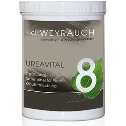 Dr. Weyrauch Nr. 8 Ureavital für Pferde 400 g - Hochwertige Kräutermischung zur Unterstützung der Fütterung für Pferde. Enthält saponinhaltige Pflanzenstoffe, die die Nierenfunktion fördern. Ideal für eine ausgewogene Ernährung.
