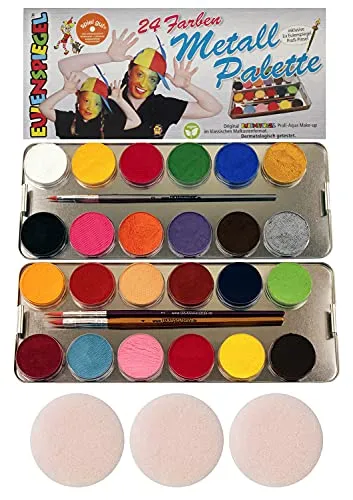P072 Eulenspiegel Schminke 24 Farben Metallpalette - Make-up Sets & Kits mit 24 lebendigen Farben in einer praktischen Metallpalette, ideal für kreative Schminkideen und professionelle Anwendungen.