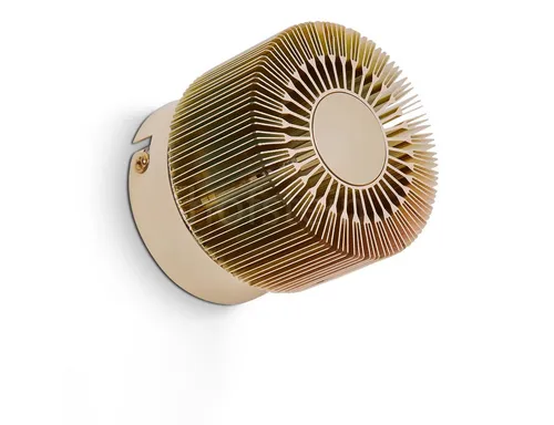hofstein Wandleuchte »Icciano« - Runde Goldene Wandlampe aus Metall - Lampen: Moderne Wandleuchte aus hochwertigem Metall in elegantem Gold, ideal für Schlafzimmer und Wohnzimmer mit beeindruckendem Lichteffekt.