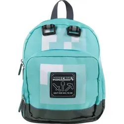 Minecraft Rucksack Minidiamant NS7666 - Blau - Langlebiger Rucksack aus 100% Polyester mit verstellbaren Schulterriemen und praktischem Tragegriff. Offiziell lizenziert, ideal für Fans von Minecraft. Maße: 30 x 24 x 14 cm.