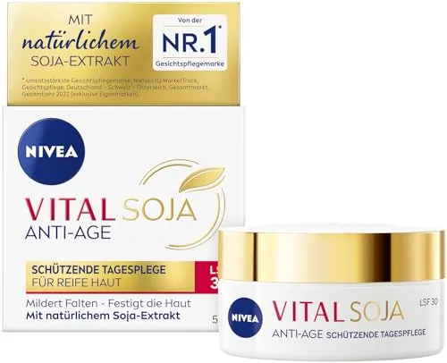 Nivea Vital Soja Anti-Age Tagescreme SPF30 50ml - Tagespflege mit Anti-Age Wirkung, spendet Feuchtigkeit und schützt die Haut vor UV-Strahlen.