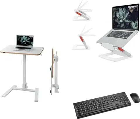Leitz Ergo Klappbarer und höhenverstellbarer Schreibtisch - Besucher- & Konferenzstühle – Kompaktes Stehpult mit ergonomischer Höheneinstellung für gesundes Arbeiten im Home Office, belastbar bis 20 kg, platzsparend und faltbar.