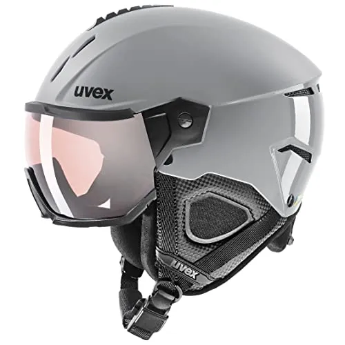UVEX Ski- und Snowboardhelm INSTINCT VISOR PRO V - Uni., rhino (53-55 cm) - Skihelme & Snowboardhelme mit integriertem Visier für optimalen Schutz und Sicht, ideal für Wintersportler.