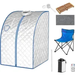 COSTWAY 3L Mini Dampfsauna 1000W - Tragbare Dampfsauna mit 9 Temperatur- und Timer-Einstellungen, bruchsicherem Glas und Zerstäubungsfunktion für entspannende Wellness-Momente zuhause.