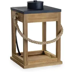 Wood & Rope Laterne Kerzenwärmer - Stilvolle Holzlaterne mit Seilgriff für ein warmes Ambiente. Ideal für eine persönliche Note in Deinem Zuhause und kombiniert rustikalen Charme mit moderner Eleganz.