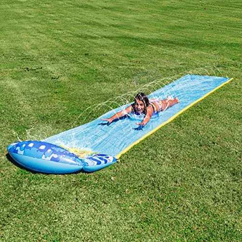JOYIN Wasserrutsche 230in x 35,5in mit Bodyboard - Rasen Wasserrutschen mit eingebautem Sprinkler für erfrischenden Wasserspaß im Garten. Ideal für Kinder und Erwachsene, sorgt für stundenlangen Sommer-Spaß!