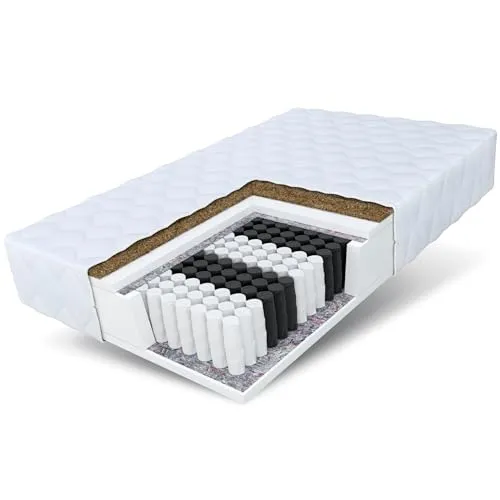 FDM Home MAX Matratze 140x200 cm - Taschenfederkernmatratze mit 7 Liegezonen, individuell anpassbare Härtegrade H3/H4, beidseitig nutzbar und waschbarer Bezug – optimal für Allergiker.