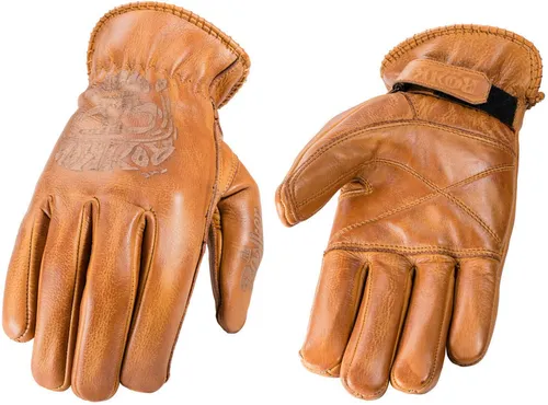 Motorrad Leder Handschuhe 3XL - Rokker Tattoo Skull - Motorradhandschuhe für Biker, mit hoher Griffigkeit an der Innenhand und Touchscreen-Funktion, ideal für Frühling und Vintage-Look.