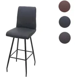 Barhocker HWC-H72 - Dunkelgrau, Bequemer Tresenhocker mit Fußablage - Barmöbel mit modernem Design, stabile Fußablage und hohe Sitzkomfort durch gepolsterten Bezug. Ideal für stilvolle Esszimmer oder Bars.