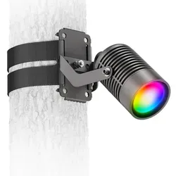ledscom.de Gartenstrahler SHINGA mit Gurtbefestigung für außen, Stecker, anthrazit, inkl. GU10 LED Lampe, RGB, smart home, 473lm