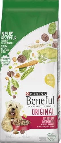 Beneful Hundefutter Original mit Rind & Gartengemüse 12 kg - Hundefutter mit hochwertigem Rind und frischem Gartengemüse, sorgt für gesunde Ernährung und vitalen Hund.