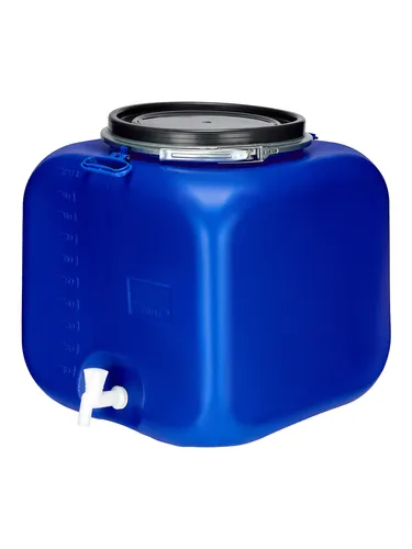 Garronda 100 Liter Regentonne - Vielseitiges Wassertank für Garten und mehr - Fässer: BPA-freies HDPE Wasserfass, ideal für Regenwasser, Futter und mehr. Robustes quadratisches Design mit Auslaufhahn, perfekt für Transport und Lagerung.