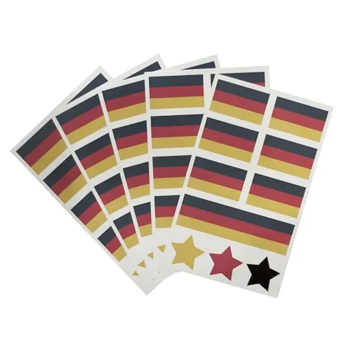Deutschland Fan Tattoo Karte - EM 2024 - Deutschland Karte - Limited Edition - Fahnen, Sterne - Temporay Body Tattoo (10) 10 x