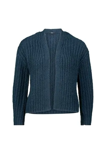 zero Damen Grobstrickjacke offener Style L, 8720 - Strick Ponchos & Capes für Damen, figurumspielende Grobstrickjacke mit V-Ausschnitt für einen lässigen Look.