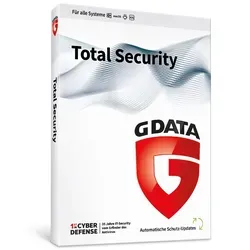 G DATA Total Security 2026 für 2 Geräte - 1 Jahr, Download - Umfassende Sicherheitssoftware für den Schutz Ihrer digitalen Welt. Schützt vor Viren, Malware und Cyberbedrohungen. Mit benutzerfreundlicher Oberfläche und kontinuierlichen Updates.