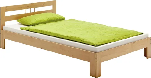 IDIMEX Massivholzbett Theo - Jugendbett mit Kopfteil 90 x 200 cm - Massivholzbett aus Kiefer, buchefarben lackiert, nachhaltig produziert und mit abgerundeten Kanten für mehr Sicherheit - ideal für Jugendzimmer.